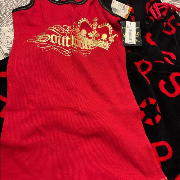 🎈 $5 LAST DAY DONATING TOMORROW NWT Southpole Tank Plush fleece bottom - Picture 3 of 3
